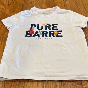 Pure Barre White Tee with Floral Accents